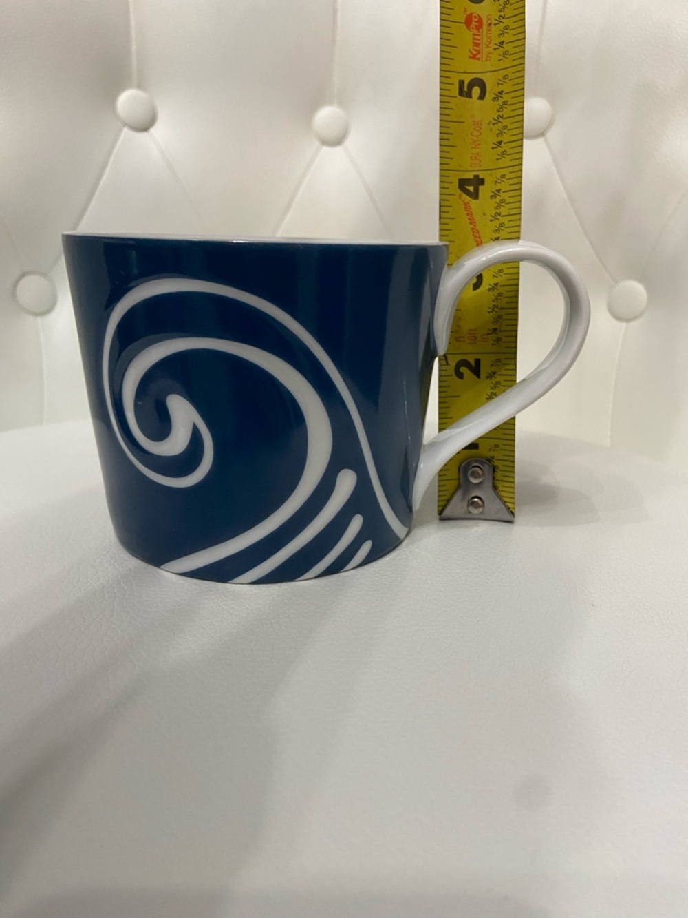 2 STARBUCKS 2008 Etched Blue Wave 🌊 Coffee Mug 13 Ounce Blue/White Collectible - Picture 9 of 17
